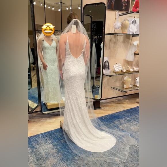 NWOT Lulus Everlasting Passion White Sequin Beaded Backless Maxi Dress - Picture 13 of 13